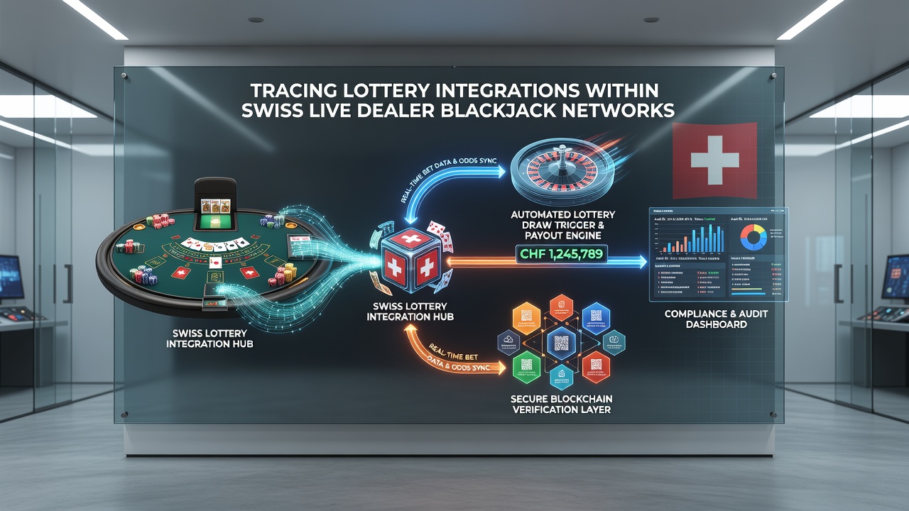 Network diagram illustrating lottery integration points within Swiss blackjack live dealer infrastructure